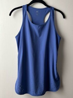 All In Motion lightweight periwinkle blue racerback activewear tank top with per